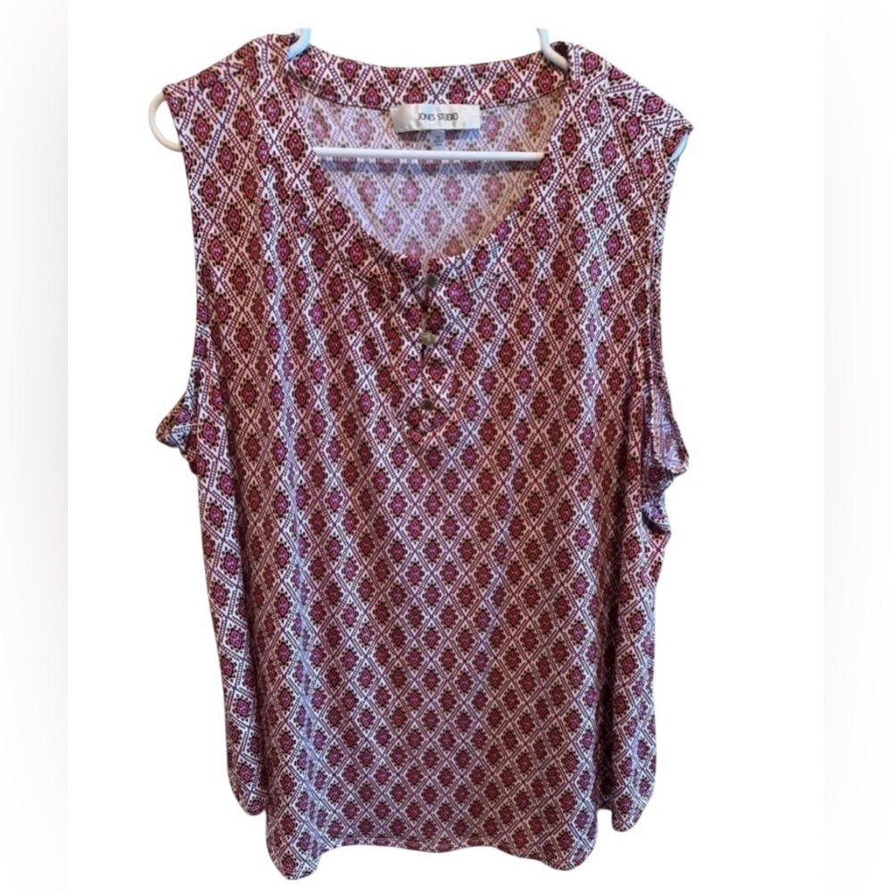 Jones Studio Sleeveless Plus Size Top Blouse Sz 3X